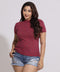 Vertical Line Crew Neck Red Tshirt